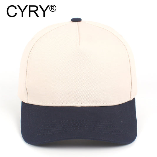 CYRY® Two-Tone 100% Cotton Baseball Cap, 5-Panel Structured Unisex Hat