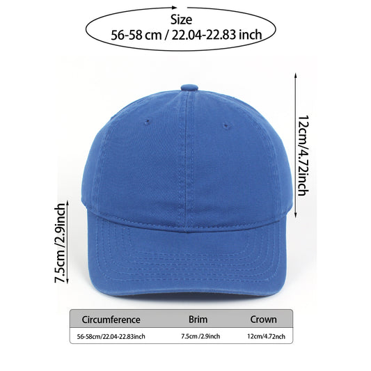 CYRY® 100% Cotton Baseball Cap, Customizable 6-Panel Hat with Metal Buckle, for Men & Women All Seasons