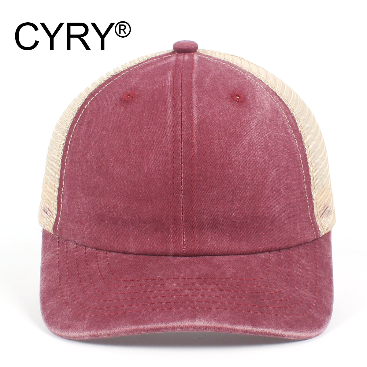 CYRY Retro Washed Trucker Cap - Vintage Mesh Back Unstructured Baseball Hat