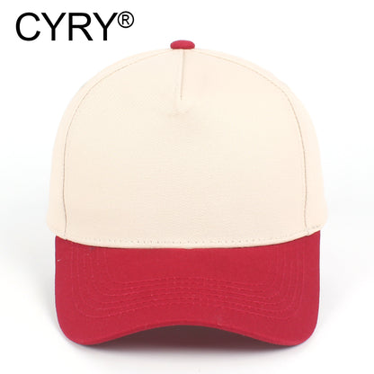 CYRY® Two-Tone 100% Cotton Baseball Cap, 5-Panel Structured Unisex Hat