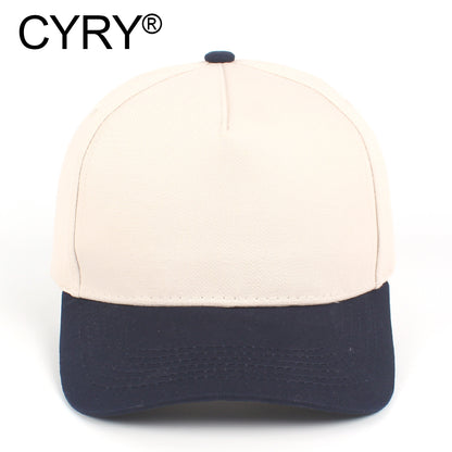 CYRY® Two-Tone 100% Cotton Baseball Cap, 5-Panel Structured Unisex Hat