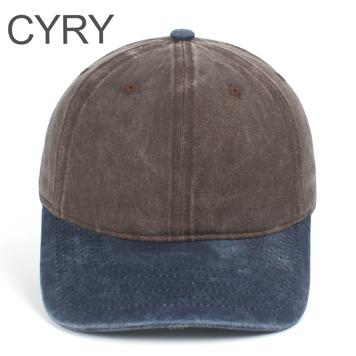 CYRY Retro Color Block Baseball Cap - Vintage Washed Two Tone Unstructured Dad Hat