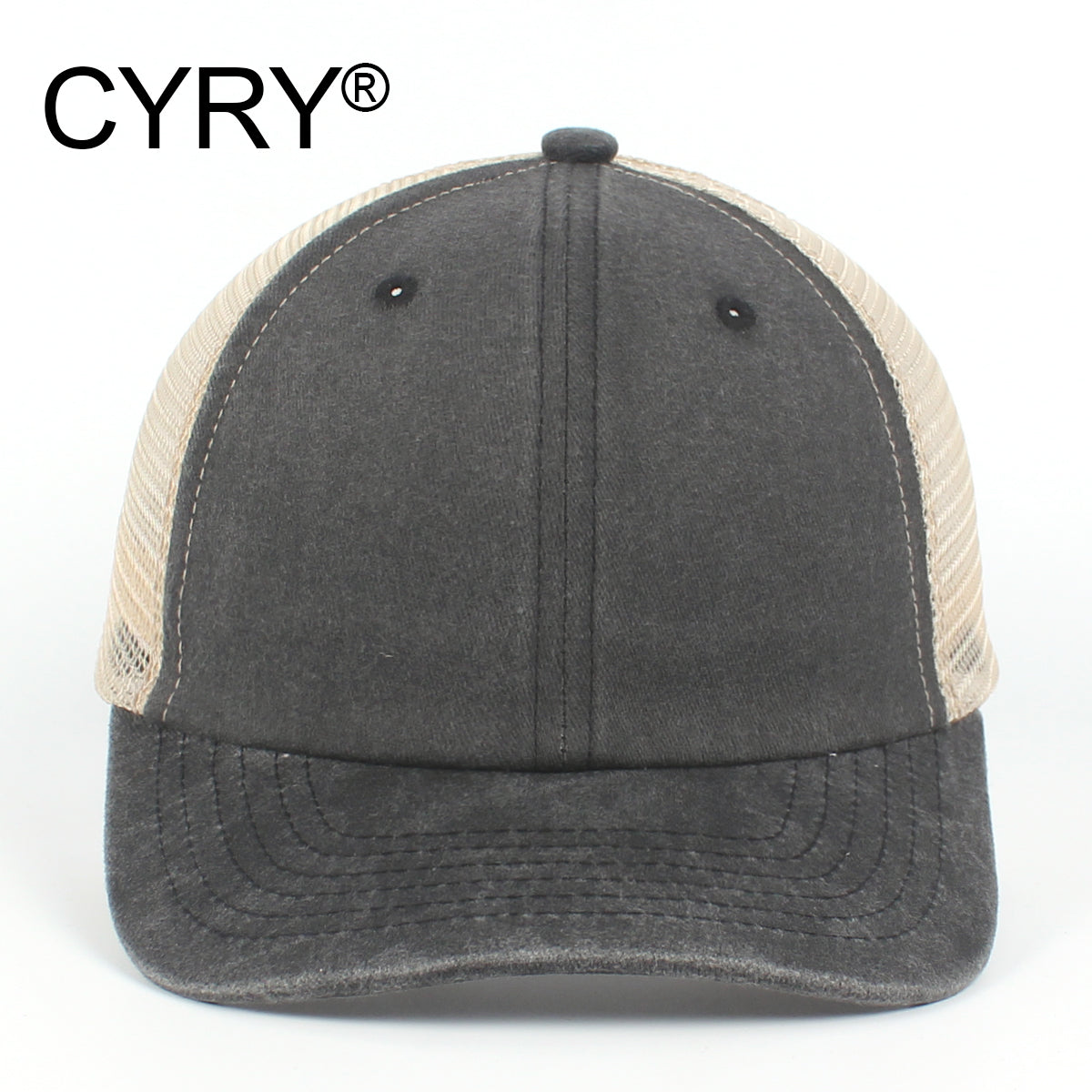 CYRY Retro Washed Trucker Cap - Vintage Mesh Back Unstructured Baseball Hat