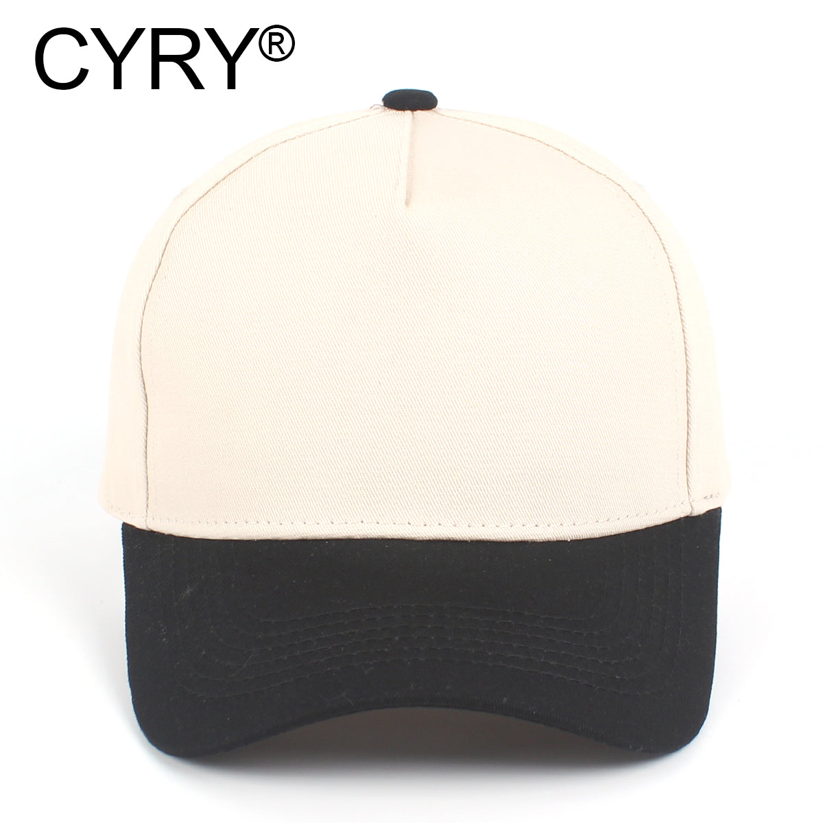 CYRY® Two-Tone 100% Cotton Baseball Cap, 5-Panel Structured Unisex Hat
