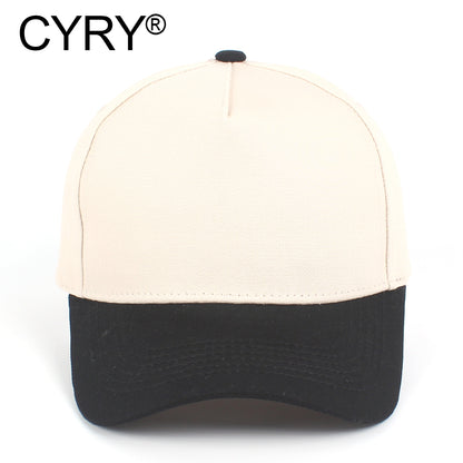 CYRY® Two-Tone 100% Cotton Baseball Cap, 5-Panel Structured Unisex Hat