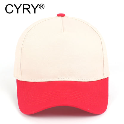 CYRY® Two-Tone 100% Cotton Baseball Cap, 5-Panel Structured Unisex Hat