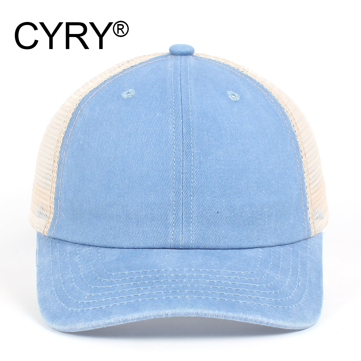CYRY Retro Washed Trucker Cap - Vintage Mesh Back Unstructured Baseball Hat
