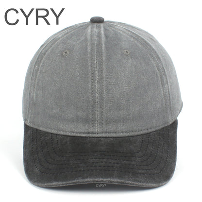 CYRY Retro Color Block Baseball Cap - Vintage Washed Two Tone Unstructured Dad Hat