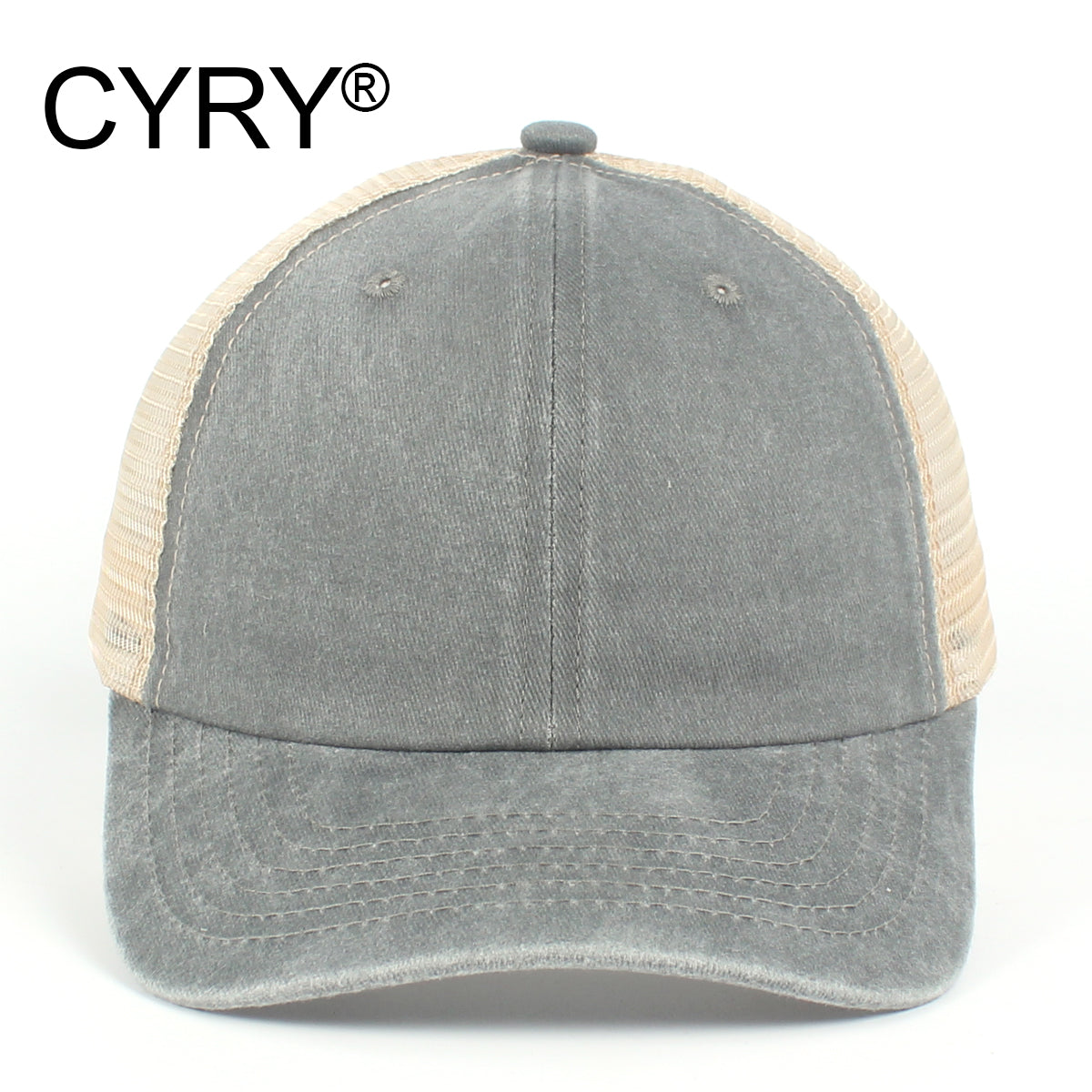 CYRY Retro Washed Trucker Cap - Vintage Mesh Back Unstructured Baseball Hat