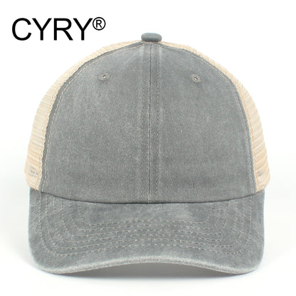 CYRY Retro Washed Trucker Cap - Vintage Mesh Back Unstructured Baseball Hat