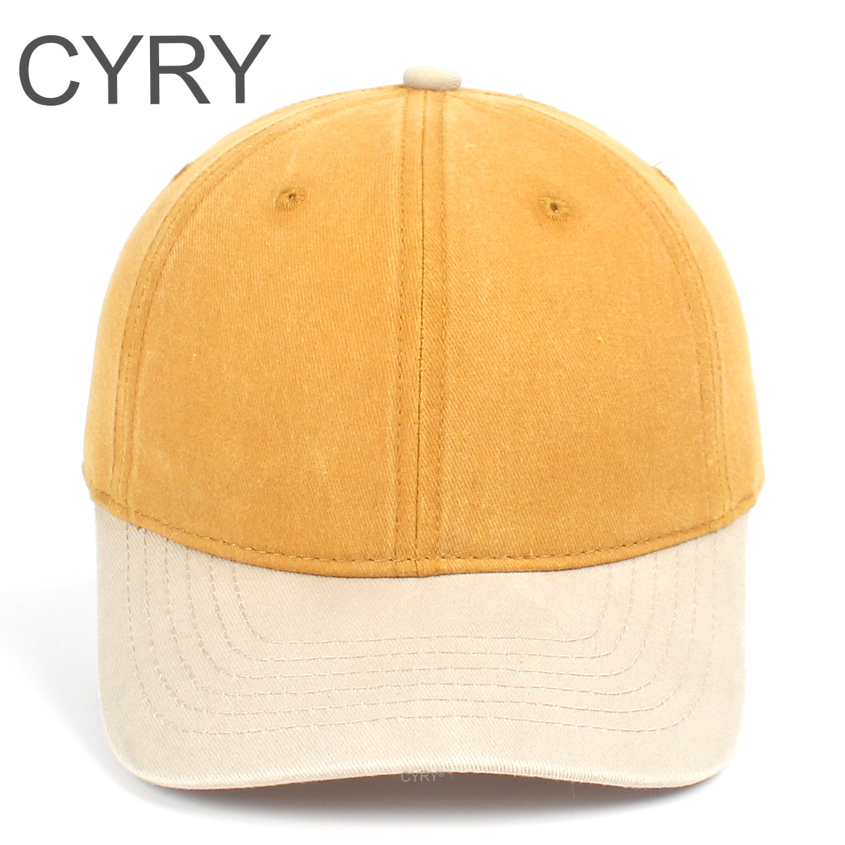 CYRY Retro Color Block Baseball Cap - Vintage Washed Two Tone Unstructured Dad Hat
