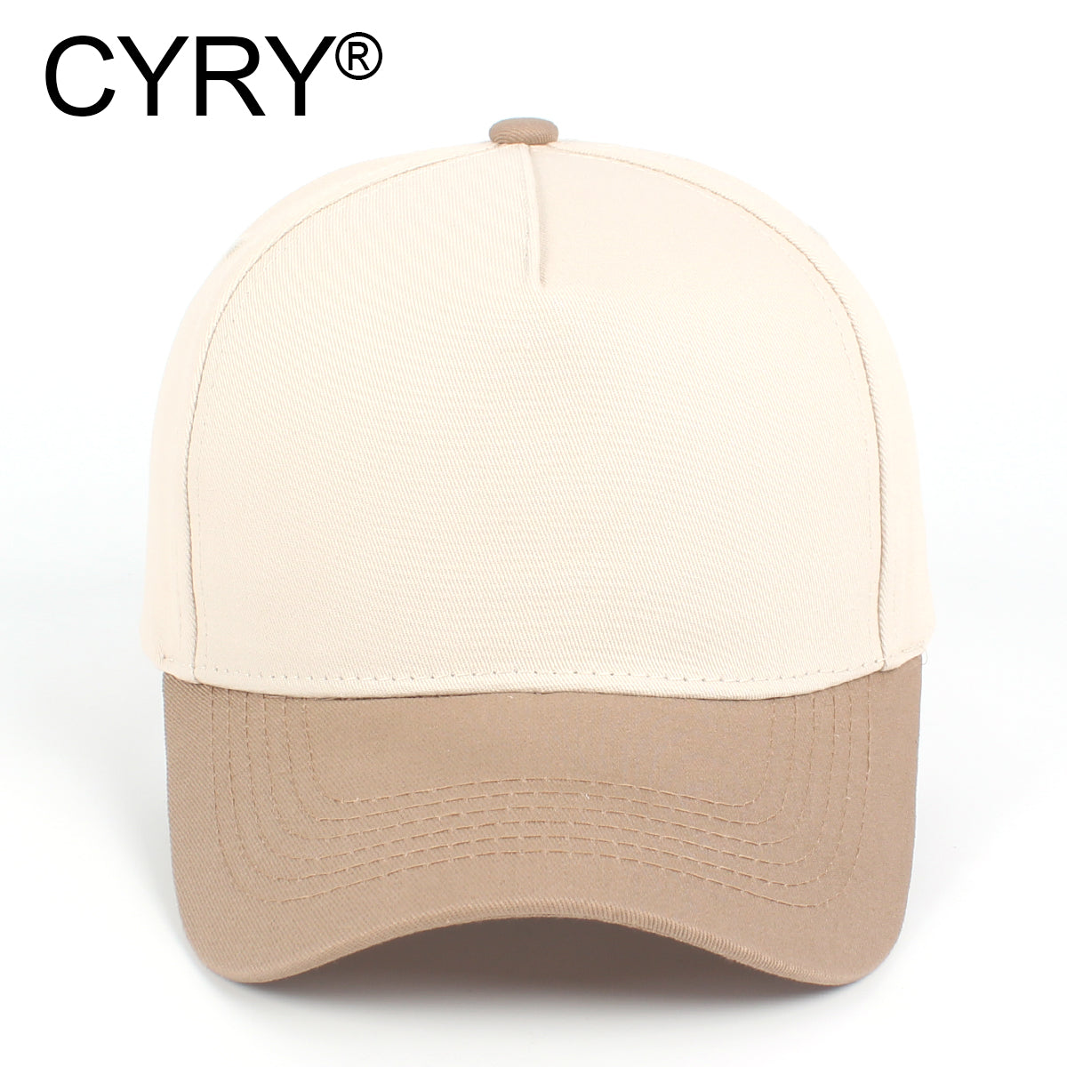 CYRY® Two-Tone 100% Cotton Baseball Cap, 5-Panel Structured Unisex Hat