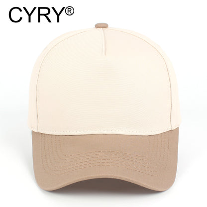 CYRY® Two-Tone 100% Cotton Baseball Cap, 5-Panel Structured Unisex Hat