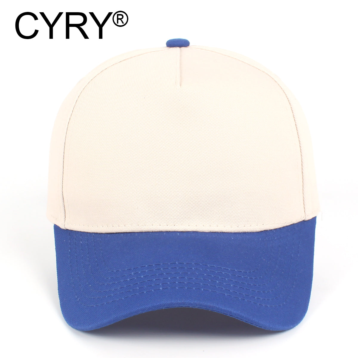 CYRY® Two-Tone 100% Cotton Baseball Cap, 5-Panel Structured Unisex Hat