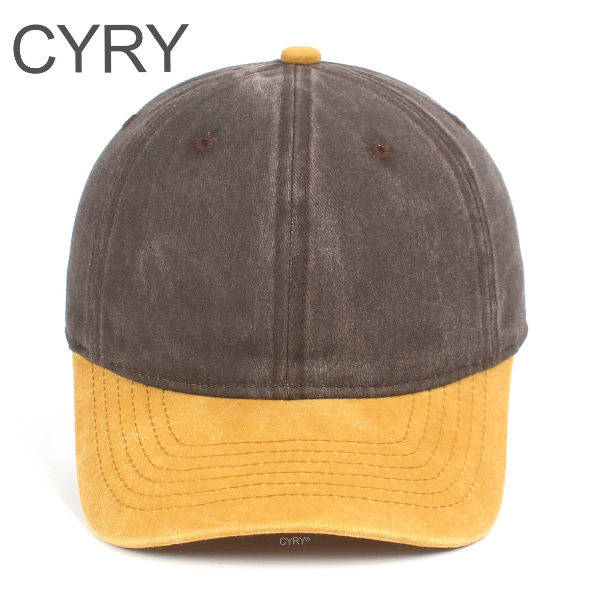 CYRY Retro Color Block Baseball Cap - Vintage Washed Two Tone Unstructured Dad Hat