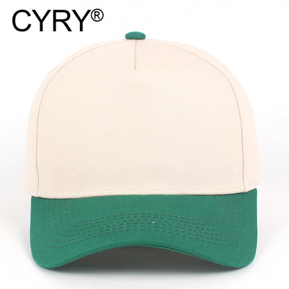 CYRY® Two-Tone 100% Cotton Baseball Cap, 5-Panel Structured Unisex Hat