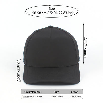 CYRY® Structured Quick Dry Baseball Cap, 100% Polyester 5-Panel Hard Top Hat for Men & Women