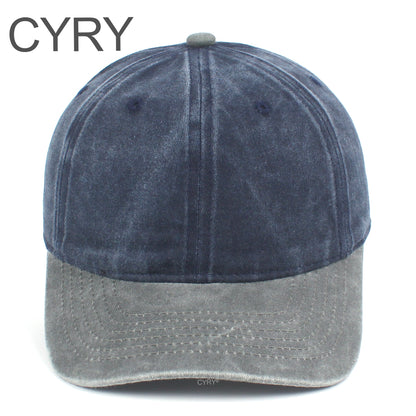 CYRY Retro Color Block Baseball Cap - Vintage Washed Two Tone Unstructured Dad Hat
