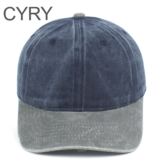 CYRY Retro Color Block Baseball Cap - Vintage Washed Two Tone Unstructured Dad Hat