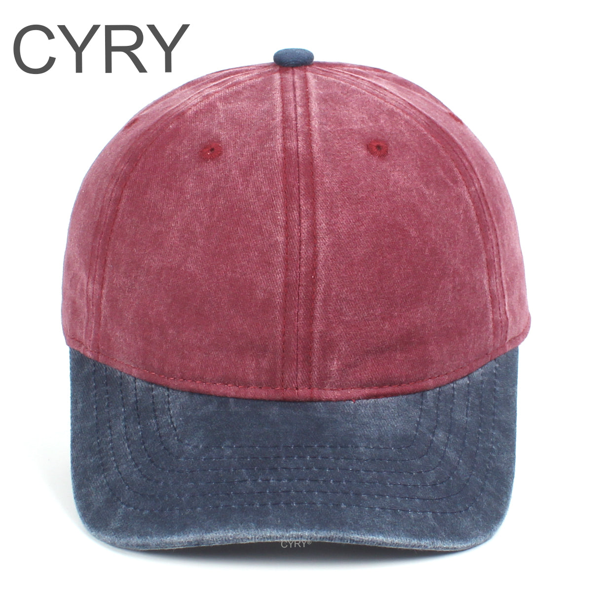 CYRY Retro Color Block Baseball Cap - Vintage Washed Two Tone Unstructured Dad Hat