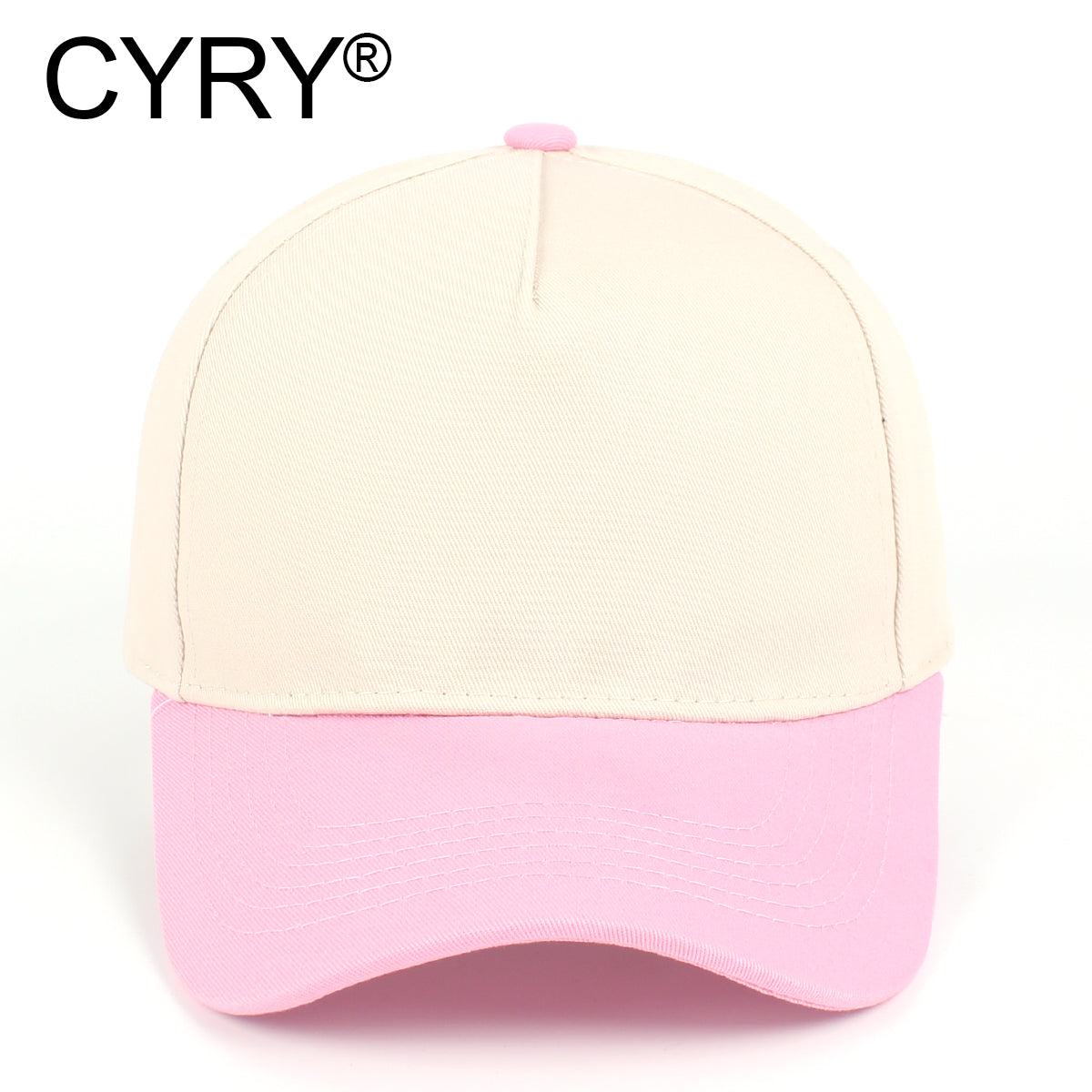 CYRY® Two-Tone 100% Cotton Baseball Cap, 5-Panel Structured Unisex Hat