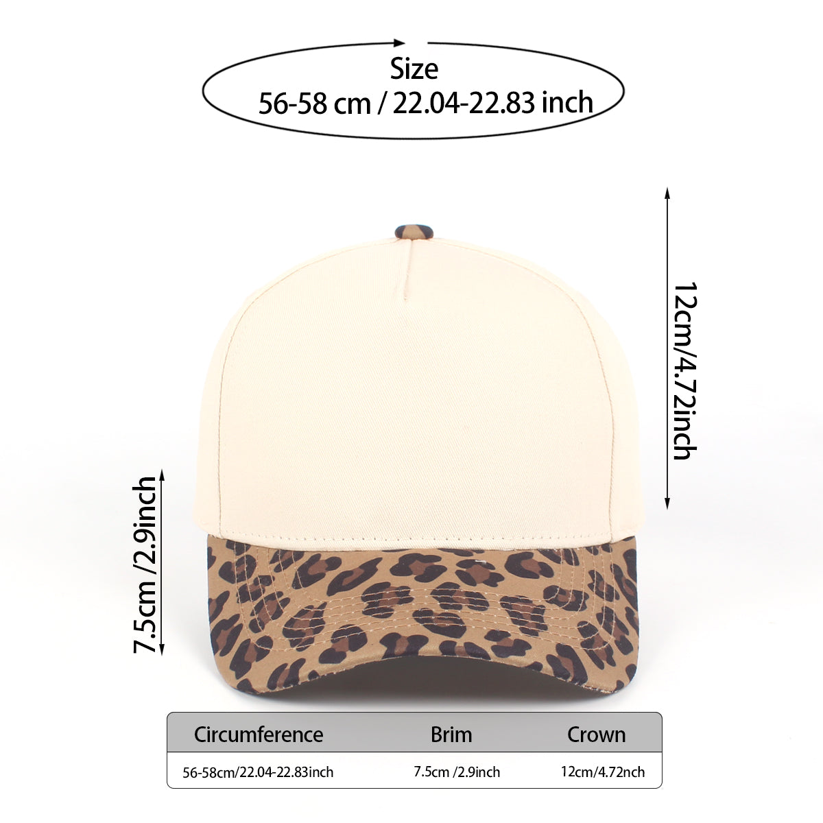 CYRY® Two-Tone 100% Cotton Baseball Cap, 5-Panel Structured Unisex Hat
