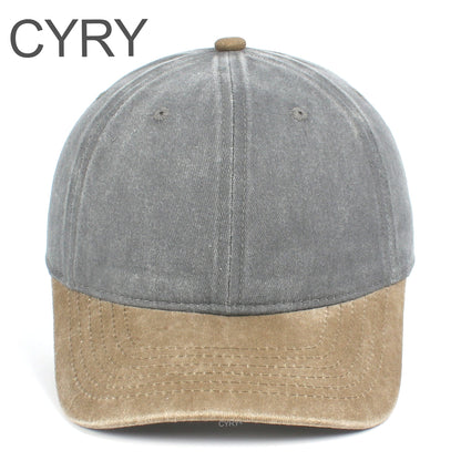 CYRY Retro Color Block Baseball Cap - Vintage Washed Two Tone Unstructured Dad Hat